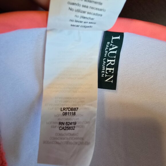 Lauren Ralph Lauren Women Bright Sz 4 Orange Bikini Triangle Swim Ladies Junior - Picture 15 of 16